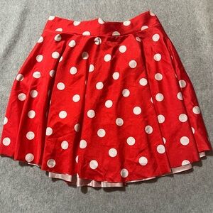 Source Unknown Red and White Polka Dot Skater Skirt